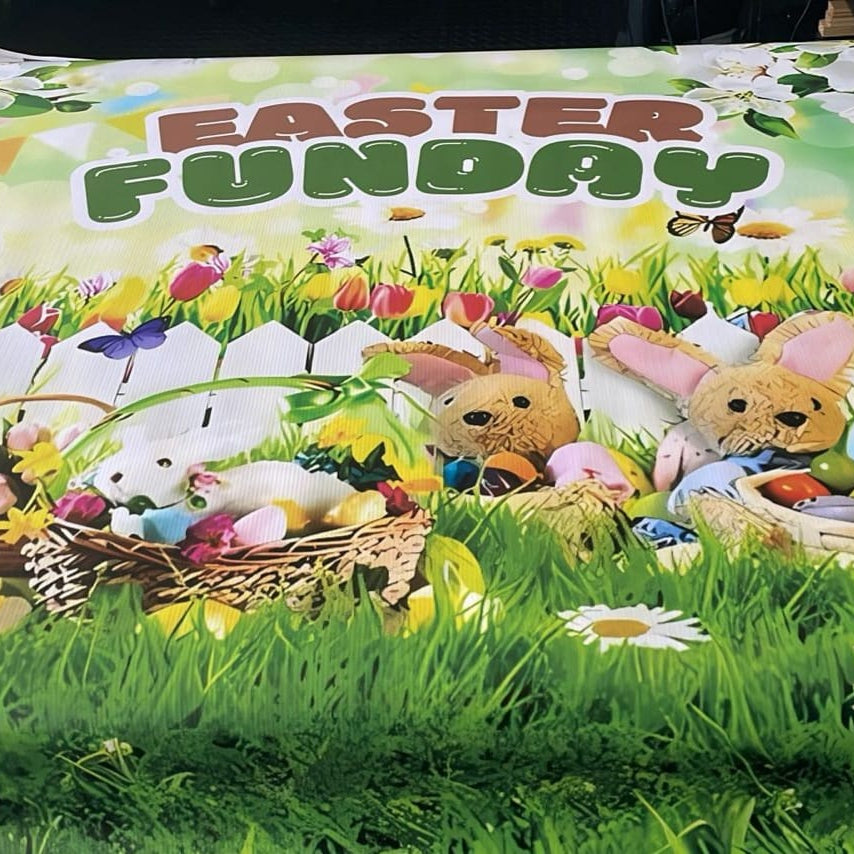 EASTER FUNDAY BANNER PVC WITH EYELETS 1300X1500 MM
