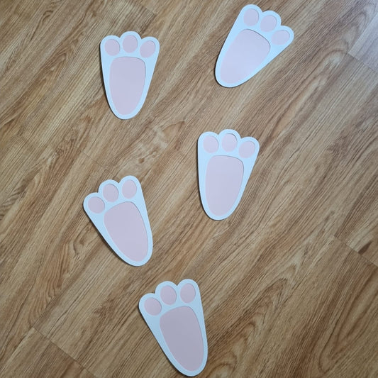 Bunny Rabbit Foot Prints Easter Decor Set of 10