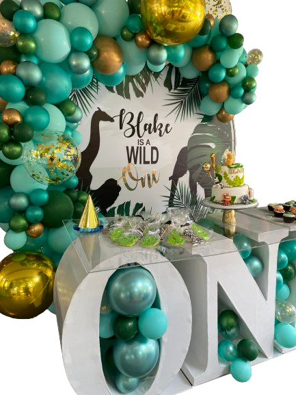 WILD ONE PARTY DECOR, personalized kiddies birthday party themed decor party customized full print 2m in diameter