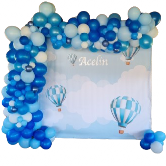 HOT AIR BALLOON PARTY DECOR, personalized kiddies birthday party themed decor party customized full print 2x2m