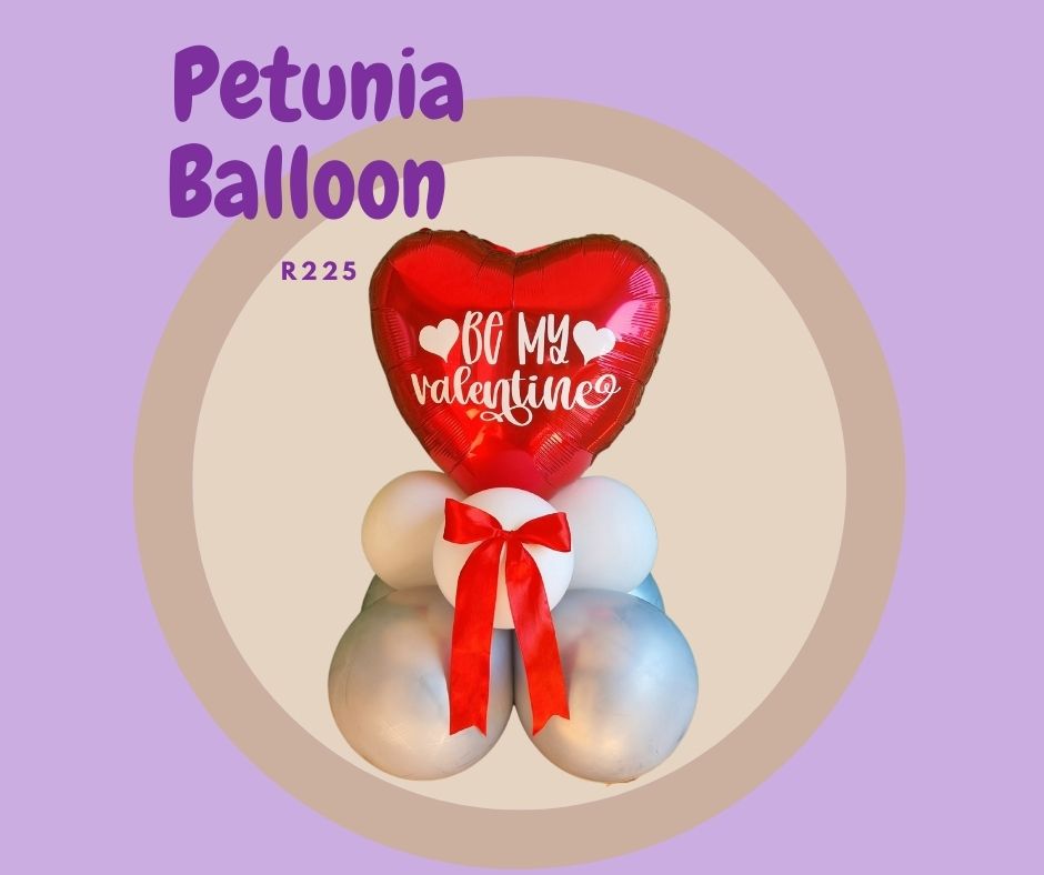 VALENTINE'S DAY PETUNIA BALLOON BOUQUET