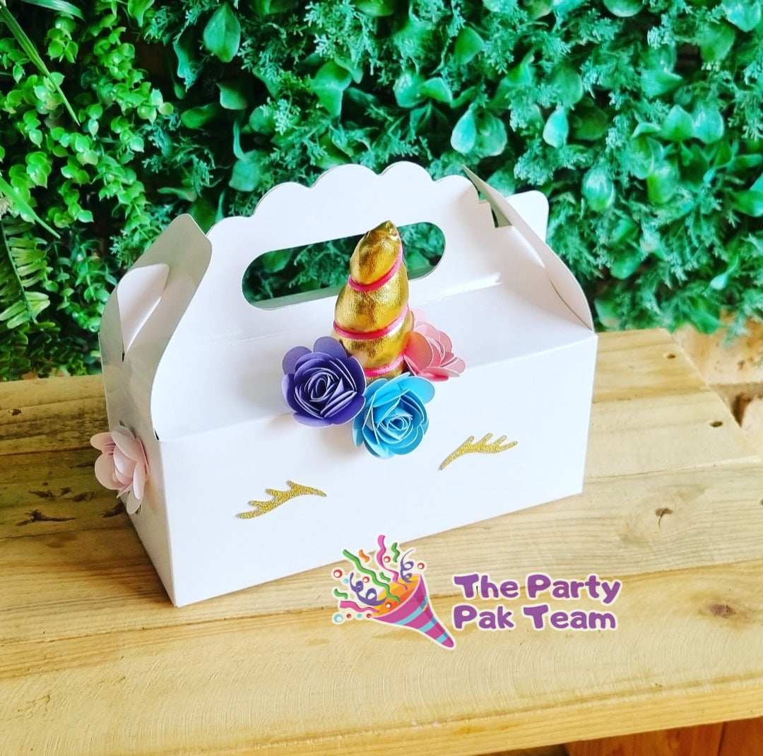 UNICORN PARTY PACK 5 BOXES only, personalized kiddies birthday party themed decor party boxes customized